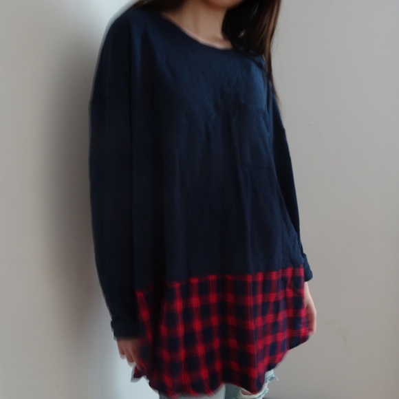 LONG SWEATER WITH FLANNEL - Picture 2 of 5